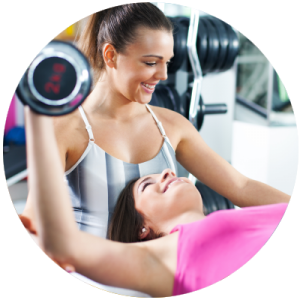 Women lifting weights