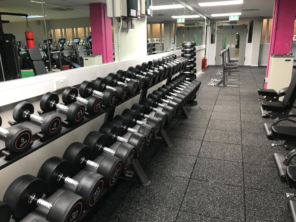 Weight area at Leasowe Leisure Centre gym