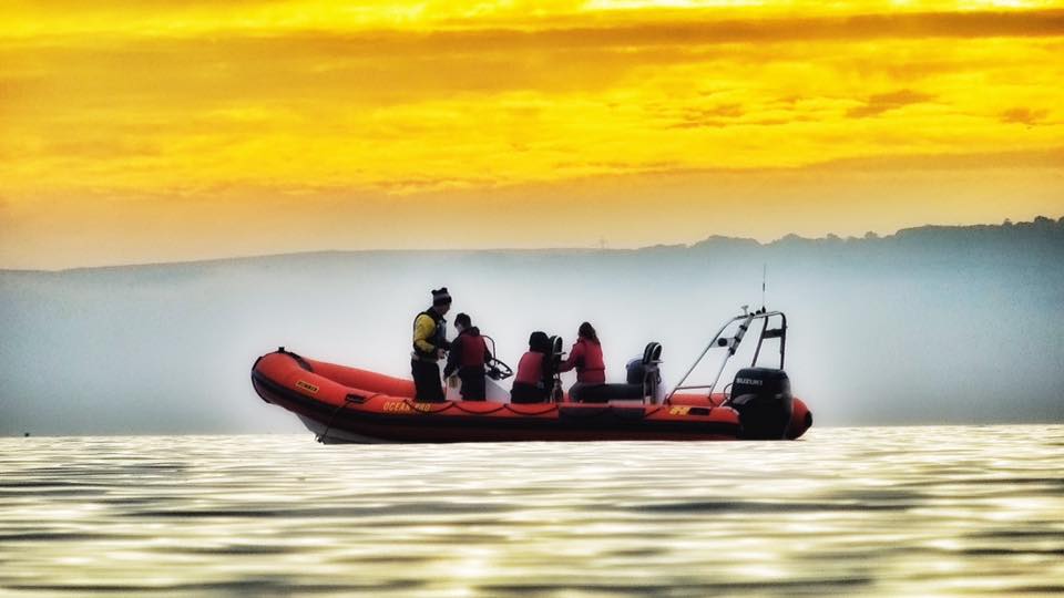RIB boat dee trip watersports sunset header RIB Lake with sunset behind wwc sky watersports
